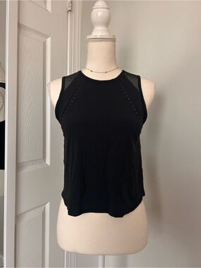 lululemon athletica Black Mesh-Shoulder Workout Tank